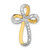 Image of 14K Yellow Gold and Rhodium Shiny-Cut Twisted Cross Pendant