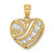 Image of 14K Yellow Gold and Rhodium Stars & Stripes Heart Pendant
