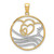 Image of 14K Yellow Gold and Rhodium Sun, Hearts & Water In Round Frame Pendant