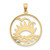Image of 14K Yellow Gold and Rhodium Sunset & Water In Round Frame Pendant