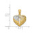 Image of 14K Yellow Gold and Rhodium USA Flag with Cross Heart Pendant