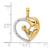 Image of 14K Yellow Gold and White Rhodium Diamond-cut Mother and Baby Heart Pendant