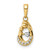 Image of 14K Yellow Gold and White Rhodium Diamond-cut Mother and Baby Teardrop Pendant