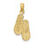 Image of 14K Yellow Gold Antigua, W.I. Double Flip-Flop Pendant