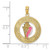 Image of 14K Yellow Gold Antigua, WI On Round Frame w/ Enamel Conch Shell Pendant