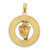 Image of 14K Yellow Gold Antigua, WI On Round Frame w/ Enamel Conch Shell Pendant