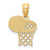 Image of 14K Yellow Gold Basketball & Hoop Pendant