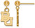 Image of 14K Yellow Gold Baylor University Earrings Dangle Ball by LogoArt
