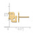 Image of 14K Yellow Gold Baylor University X-Small Post Earrings by LogoArt (4Y007BU)