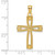 Image of 14k Yellow Gold Beaded & Polished Cross Pendant K9904