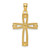 Image of 14k Yellow Gold Beaded & Polished Cross Pendant K9904