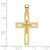 Image of 14k Yellow Gold Beaded & Polished Double Cross Pendant K9892