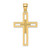 Image of 14k Yellow Gold Beaded & Polished Double Cross Pendant K9893