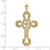Image of 14K Yellow Gold Beaded Cut-Out Cross w/ Swirled Design Pendant