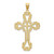 Image of 14K Yellow Gold Beaded Cut-Out Cross w/ Swirled Design Pendant