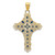 Image of 14K Yellow Gold Blue Enamel Filigree Cross Pendant