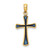Image of 14K Yellow Gold Blue Stained Glass Tapered Cross Pendant