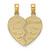 Image of 14K Yellow Gold Break-Apart KEEP WATCH BETWEEN Heart Pendant