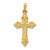 Image of 14K Yellow Gold Brushed & Polished Budded Cross Pendant
