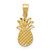 Image of 14k Yellow Gold Brushed & Shiny-cut Pineapple Pendant