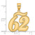 Image of 14K Yellow Gold Brushed Border Script Number 62 Pendant