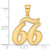 Image of 14K Yellow Gold Brushed Border Script Number 66 Pendant