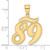 Image of 14K Yellow Gold Brushed Border Script Number 89 Pendant