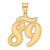 Image of 14K Yellow Gold Brushed Border Script Number 89 Pendant