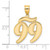 Image of 14K Yellow Gold Brushed Border Script Number 99 Pendant Image of 14K Yellow Gold Brushed Border Script Number 99 Pendant