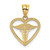 Image of 14K Yellow Gold Caduceus Heart Medical Pendant