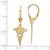 Image of 33.6mm 14K Yellow Gold Caduceus Leverback Earrings
