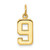 Image of 14K Yellow Gold Casted Small Polished Number 9 Charm
