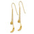 Image of 54mm 14K Yellow Gold Chain Dangle Puffed Moon & Stars Shepherd Hook Earrings