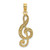 Image of 14K Yellow Gold Clef Note Pendant