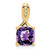 Image of 14K Yellow Gold Cushion Amethyst & Diamond Pendant PM7062-AM-002-YA