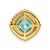 Image of 14K Yellow Gold Cushion Blue Topaz Chain Slide Pendant