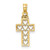 Image of 14K Yellow Gold Cut-Out Heart Design Cross Pendant