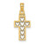 Image of 14K Yellow Gold Cut-Out Heart Design Cross Pendant