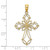 Image of 14K Yellow Gold Cut-Out Shapes Fancy Cross Pendant