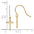 Image of 24mm 14K Yellow Gold Dangle Cross Shepherd Hook Earrings
