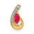 Image of 14K Yellow Gold Diamond & .28ctw Ruby Teardrop Chain Slide Pendant