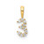 Image of 14K Yellow Gold Diamond Number 3 Pendant