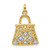 Image of 14K Yellow Gold Diamond Purse Charm