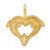 14K Yellow Gold Dolphin Heart Pendant