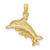 Image of 14K Yellow Gold Dolphin w/ 2 Baby Dolphins Pendant