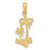 Image of 14K Yellow Gold Double Palm Trees Pendant C3324