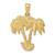 Image of 14K Yellow Gold Double Palm Trees Pendant C3333