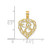 Image of 14K Yellow Gold E Script Initial In Heart Pendant