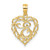 Image of 14K Yellow Gold E Script Initial In Heart Pendant