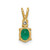 Image of 14K Yellow Gold Emerald Diamond Pendant XP1002E/AA
